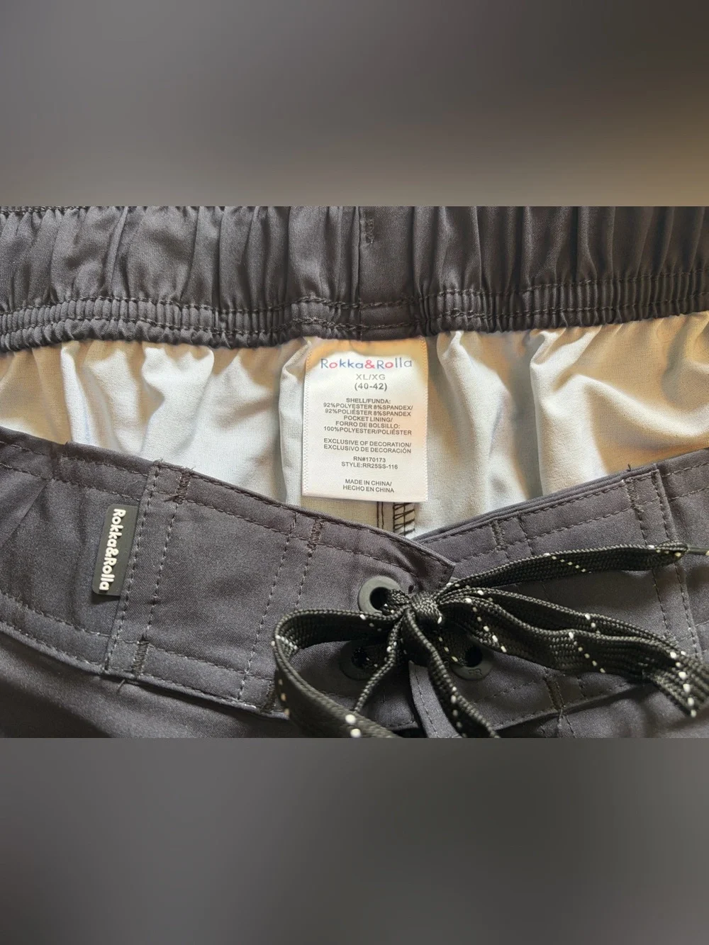Men's Black Swim Board Shorts with Side Pocket XL 40-42 waist